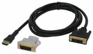 I kit di cavi Hope Industrial CCDVI-xx possono essere utilizzati per alimentare i nostri schermi DVI da una sorgente HDMI, o per far passare un segnale DVI attraverso una canalina