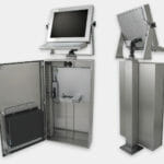 Enclosure industriale per PC commerciali / industriali con kit di raffreddamento generico, veduta interna e posteriore