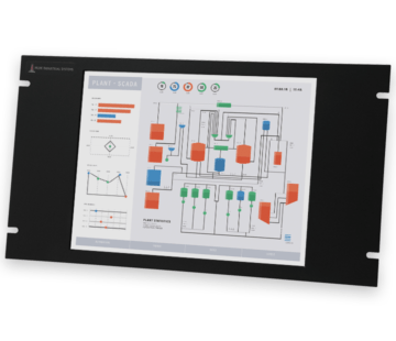 Monitor industriali da 15" per montaggio a rack e touchscreen rugged IP20