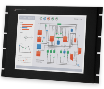 Monitor industriali da 17" per montaggio a rack e touchscreen rugged IP20