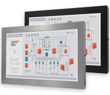 Monitor industriali da 22" formato widescreen per montaggio universale e touchscreen rugged, fully enclosed, IP65/IP66