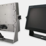 Staffe a forcella industriali per montaggio su banco per monitor, per montaggio universale, grado di protezione IP65/IP66, acciaio inossidabile e acciaio al carbonio nero